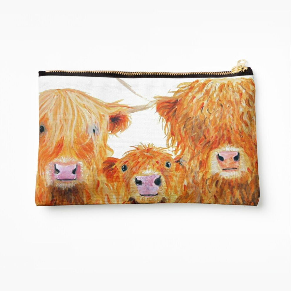 Whibos Makeup Bag We 3 Coos Highland Cows Cosmetic Organizer Tyvek Paper Bags Zipper Pouch