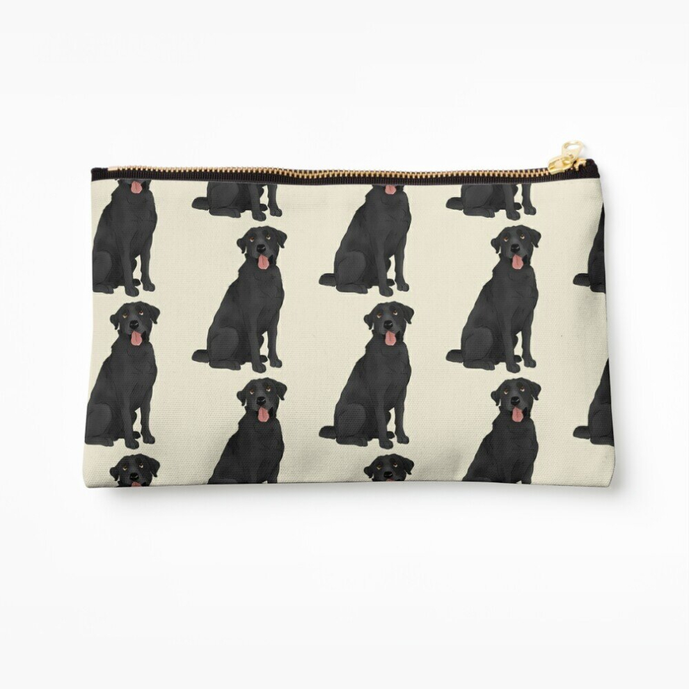 Whibos Black Makeup Bag Labrador Cosmetic Organizer Tyvek Paper Bags Zipper Pouch