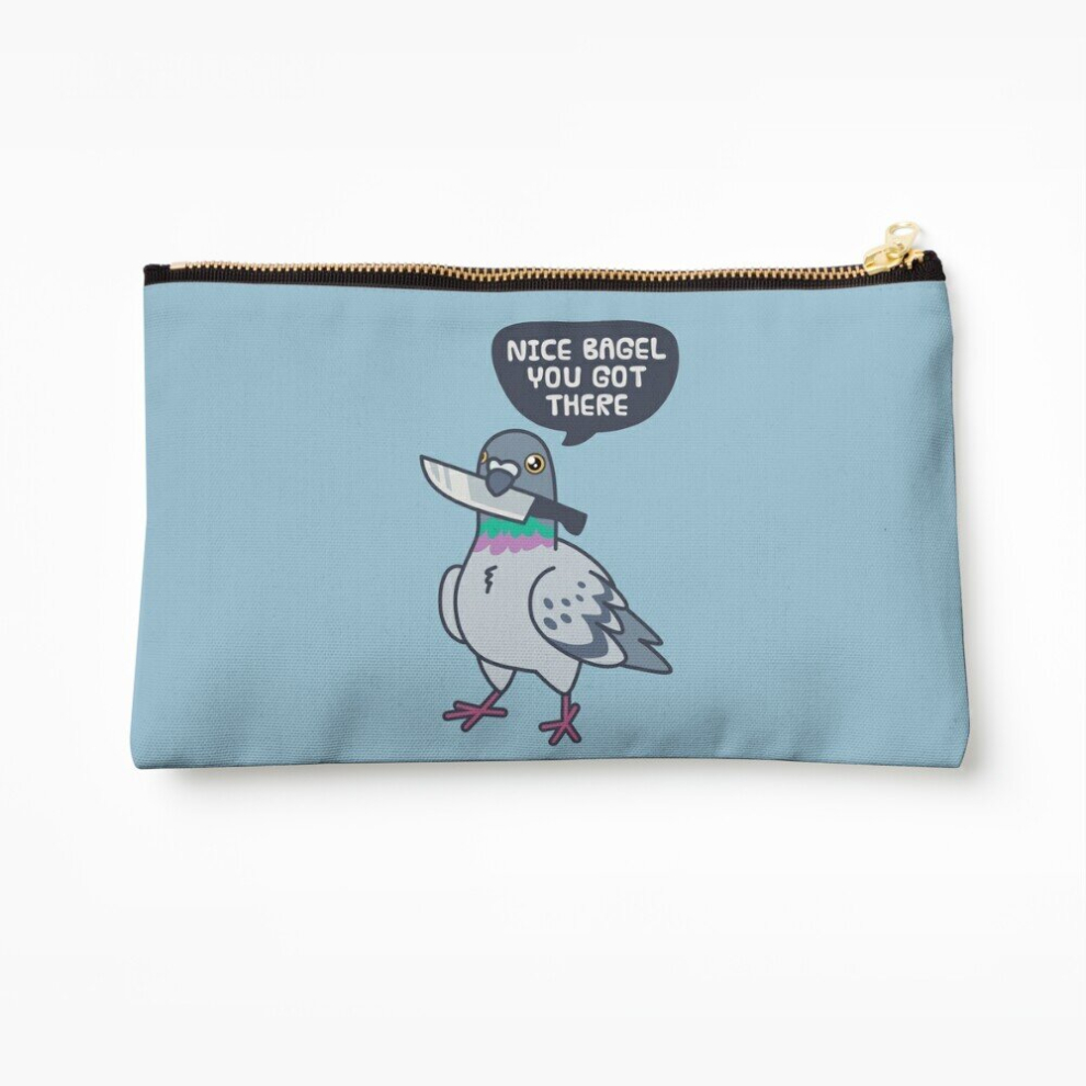 Whibos Makeup Bag Cute Pigeon With A Knife Cosmetic Organizer Tyvek Paper Bags Zipper Pouch