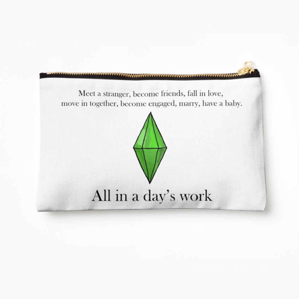 Whibos Makeup Bag All In A Days Work - Sims Cosmetic Organizer Tyvek Paper Bags Zipper Pouch