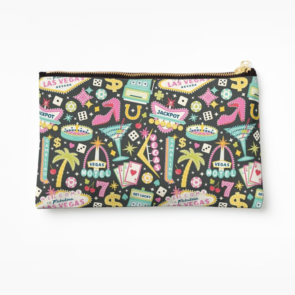 Whibos Makeup Bag Viva Las Vegas Cosmetic Organizer Tyvek Paper Bags Zipper Pouch