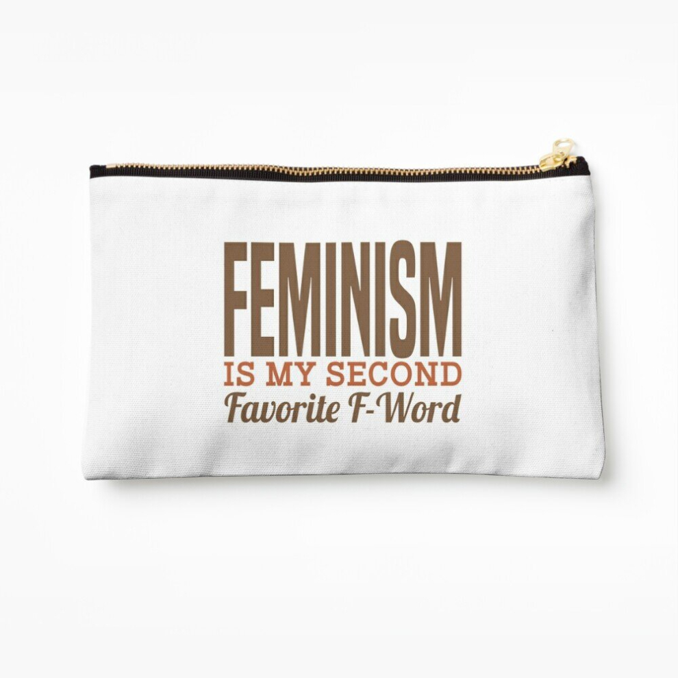 Whibos Makeup Bag Funny Feminist - Feminism Is My Second Favorite F-Word - Empowerment Humor Cosmetic Organizer Tyvek Paper Bags Zipper Pouch