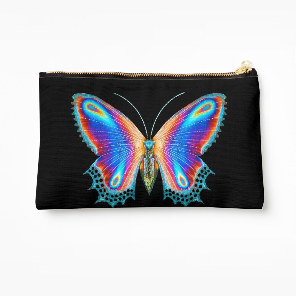 Whibos Makeup Bag Multicolor Butterfly Cosmetic Organizer Tyvek Paper Bags Zipper Pouch