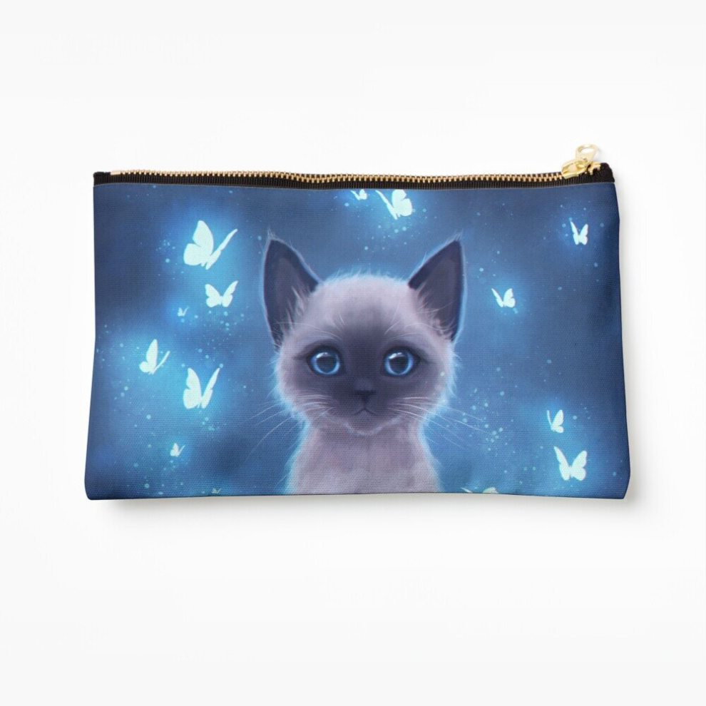 Whibos Makeup Bag Siamese Kitten Cosmetic Organizer Tyvek Paper Bags Zipper Pouch
