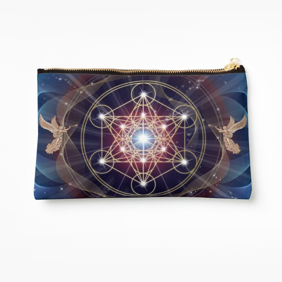 Whibos Makeup Bag Metatron's Cube - Merkabah - Peace And Balance Cosmetic Organizer Tyvek Paper Bags Zipper Pouch