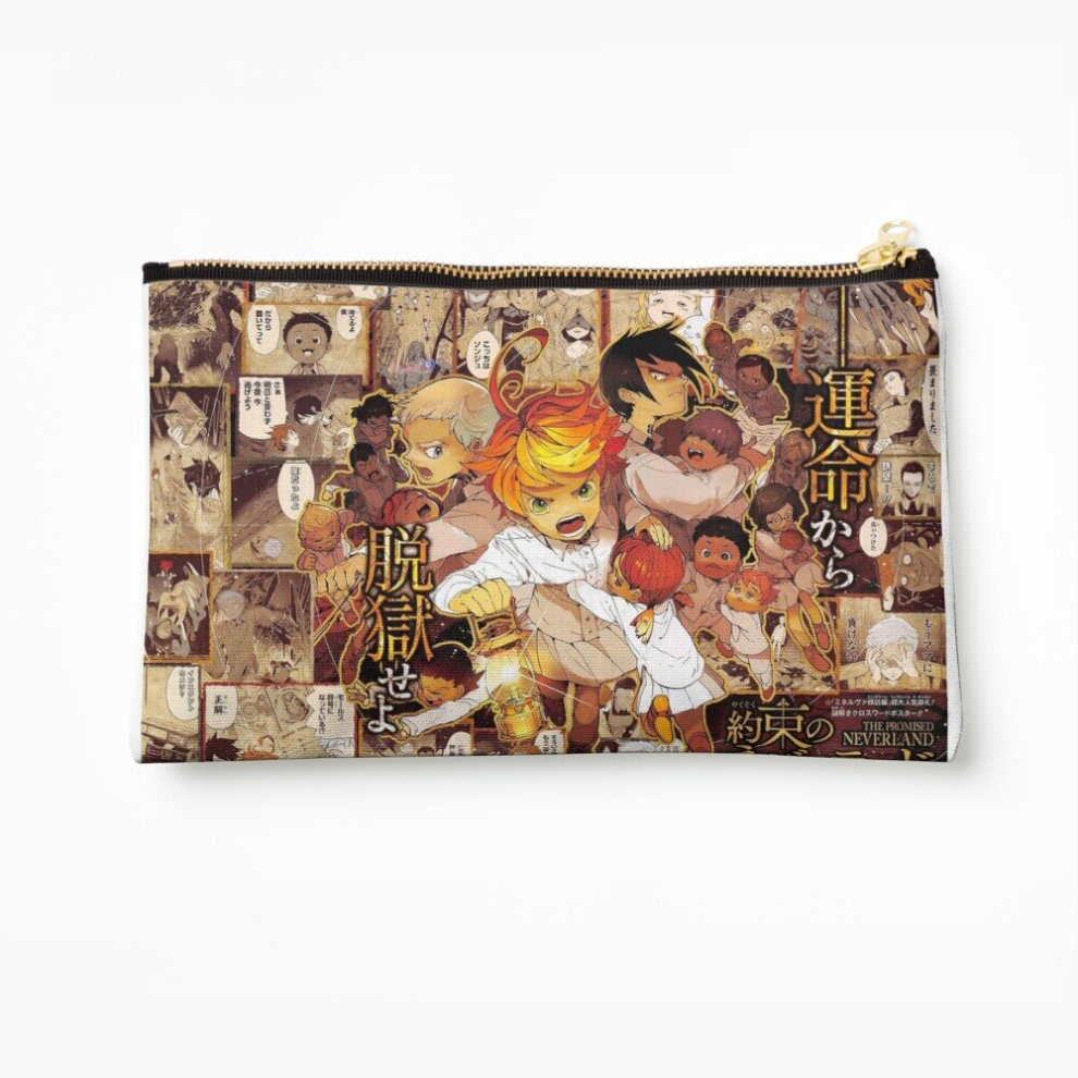 Whibos Makeup Bag Yakuso No Neverland, The Promised Neverland, Anime Poster Cosmetic Organizer Tyvek Paper Bags Zipper Pouch
