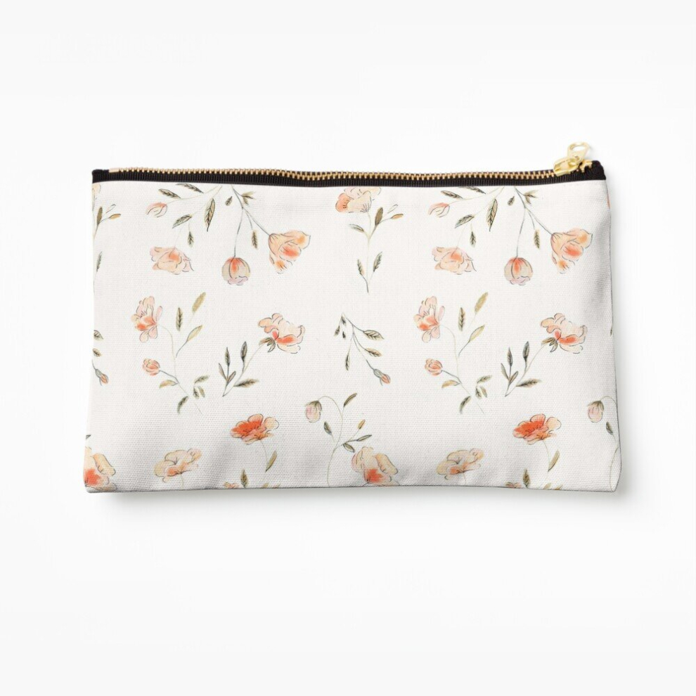 Whibos Makeup Bag Watercolor Floral Pattern Cosmetic Organizer Tyvek Paper Bags Zipper Pouch