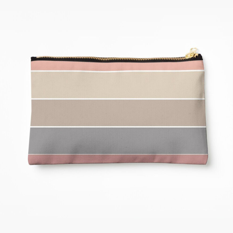 Whibos Makeup Bag Simple Striped Pattern In Pastel Colours Cosmetic Organizer Tyvek Paper Bags Zipper Pouch
