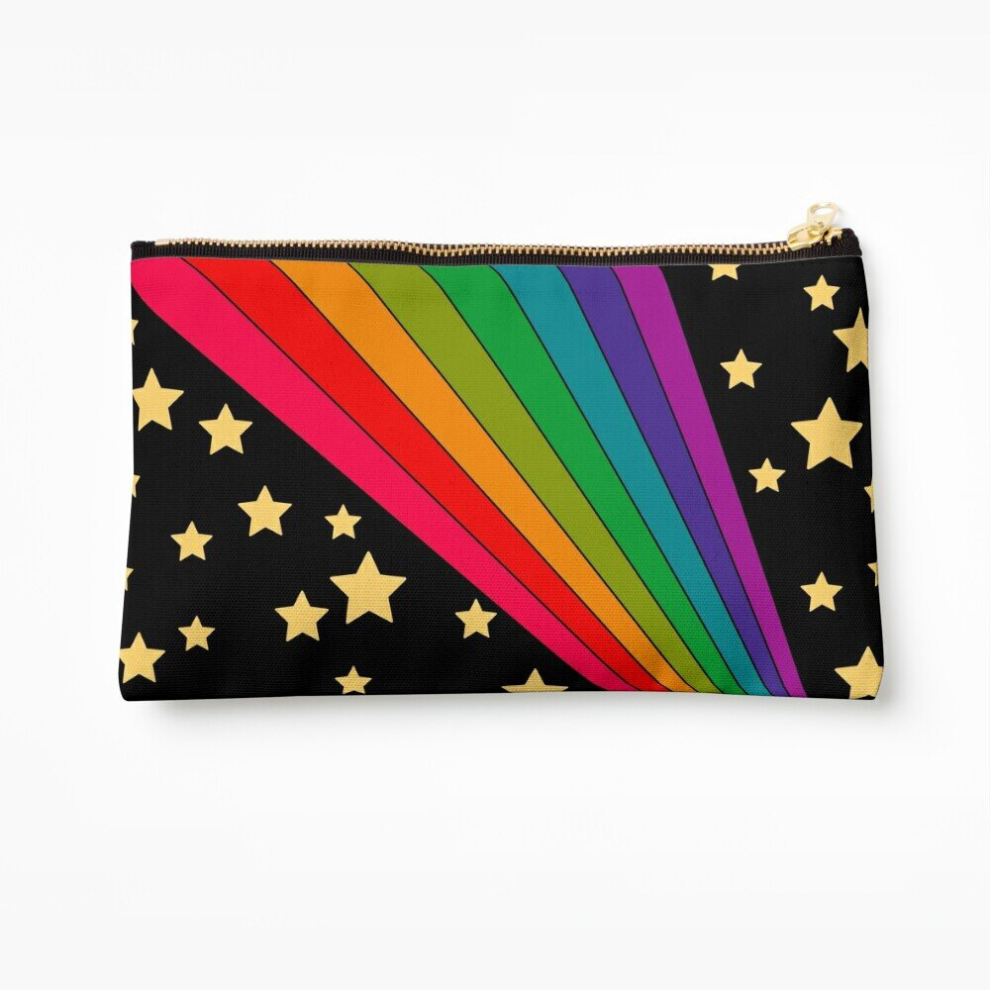 Whibos Makeup Bag Stars And Rainbow Cosmetic Organizer Tyvek Paper Bags Zipper Pouch