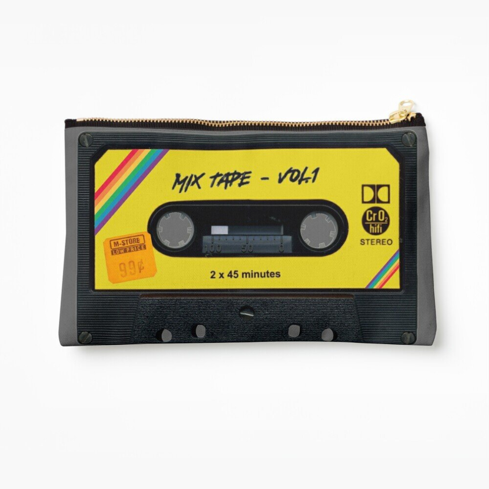 Whibos Makeup Bag Cassette Tape, Nostalgy, Retro, Cool. Cosmetic Organizer Tyvek Paper Bags Zipper Pouch