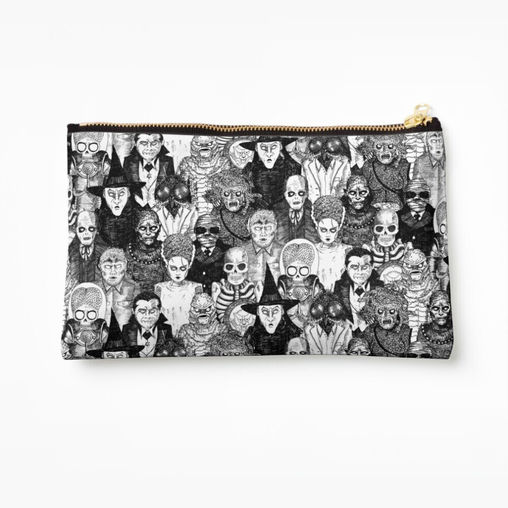 Whibos Makeup Bag Horror Monsters Cosmetic Organizer Tyvek Paper Bags Zipper Pouch