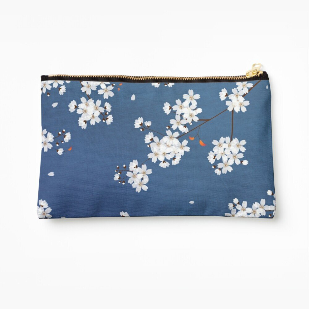 Whibos Makeup Bag Sakura Cherry Blossom Cosmetic Organizer Tyvek Paper Bags Zipper Pouch
