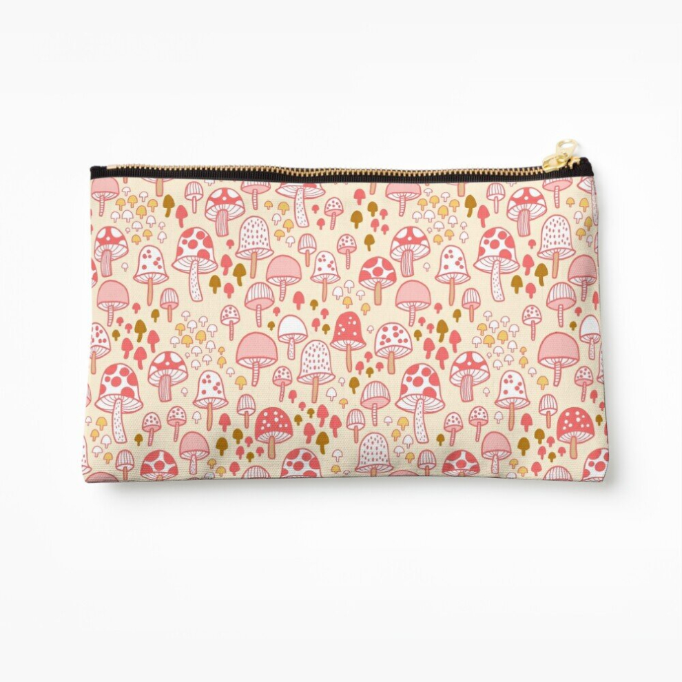 Whibos Makeup Bag Mushroom Forest Cosmetic Organizer Tyvek Paper Bags Zipper Pouch