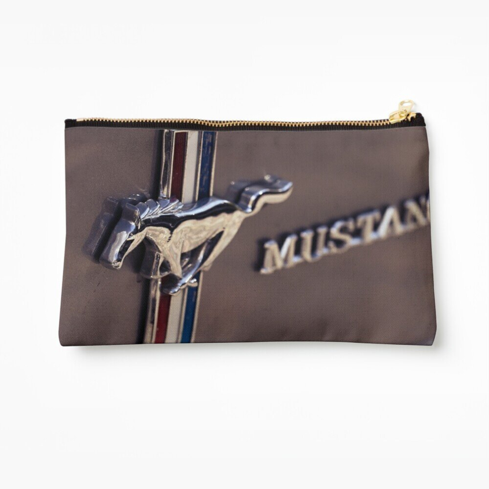 Whibos Makeup Bag Ford Mustang, Mustang Macro Logo Cosmetic Organizer Tyvek Paper Bags Zipper Pouch