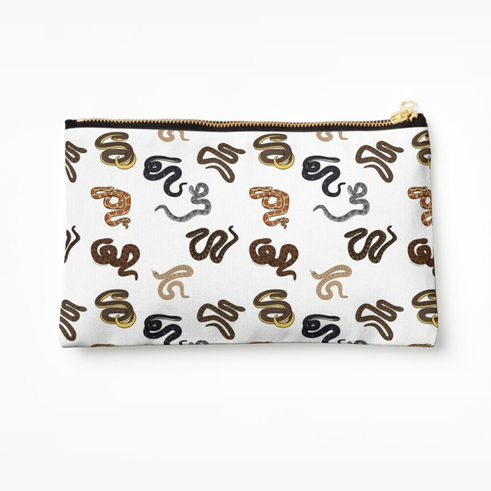 Whibos Makeup Bag Snake Print Cosmetic Organizer Tyvek Paper Bags Zipper Pouch