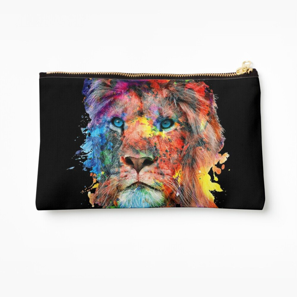 Whibos Makeup Bag Lion Cosmetic Organizer Tyvek Paper Bags Zipper Pouch