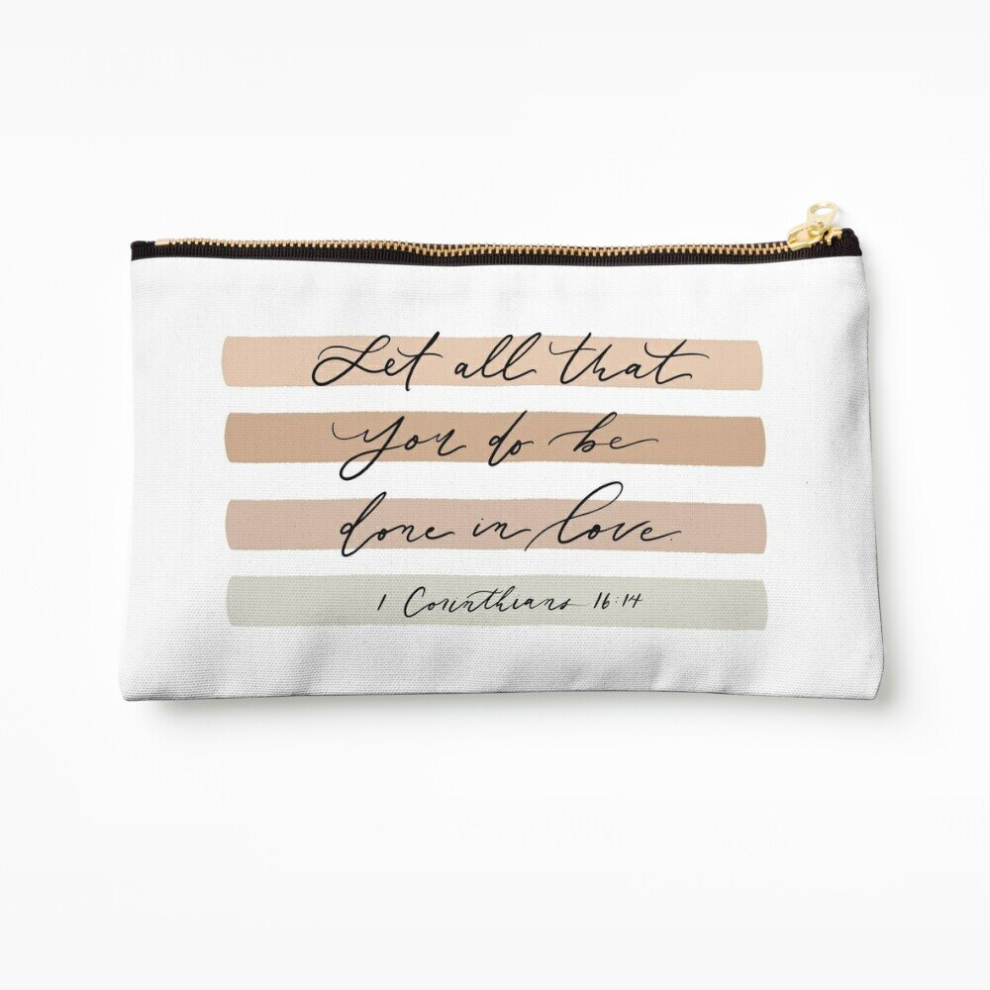 Whibos Makeup Bag Let All That You Do Be Done In Love Cosmetic Organizer Tyvek Paper Bags Zipper Pouch