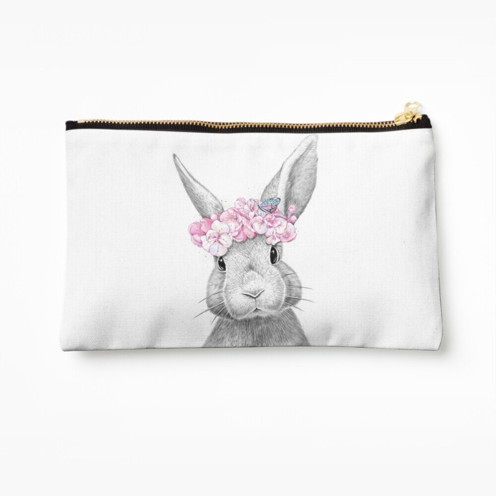 Whibos Makeup Bag Spring Bunny Cosmetic Organizer Tyvek Paper Bags Zipper Pouch