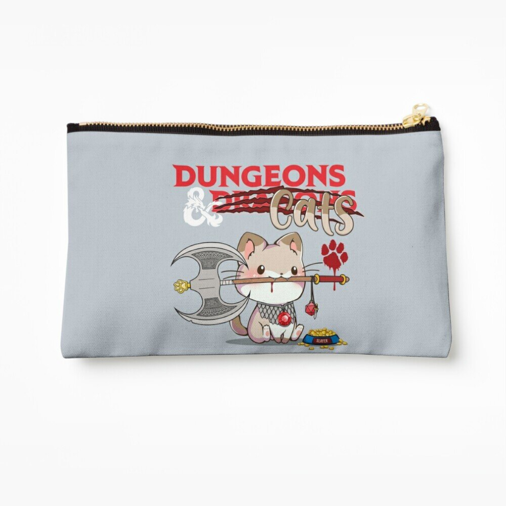 Whibos Makeup Bag Dungeons Cats - Dnd Dungeons Dragons D&D Cosmetic Organizer Tyvek Paper Bags Zipper Pouch