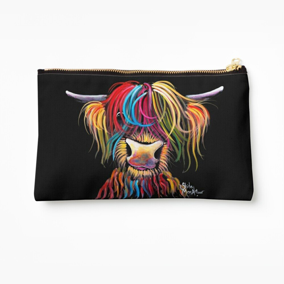 Whibos Makeup Bag Scottish Hairy Highland Cow ' Nelly ' Cosmetic Organizer Tyvek Paper Bags Zipper Pouch