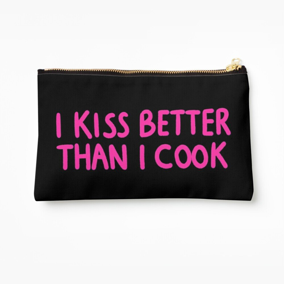 Whibos Makeup Bag I Kiss Better Than I Cook Cosmetic Organizer Tyvek Paper Bags Zipper Pouch