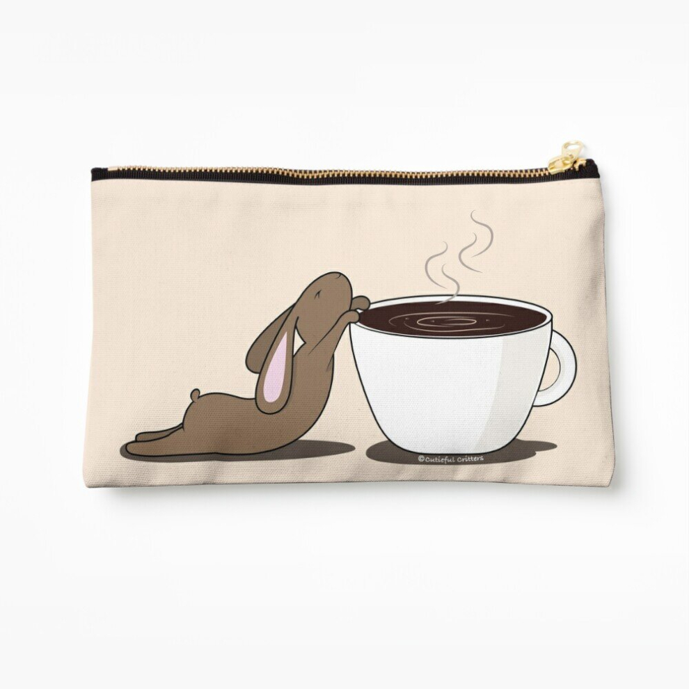 Whibos Makeup Bag Coffee Addict Bunneh Cosmetic Organizer Tyvek Paper Bags Zipper Pouch