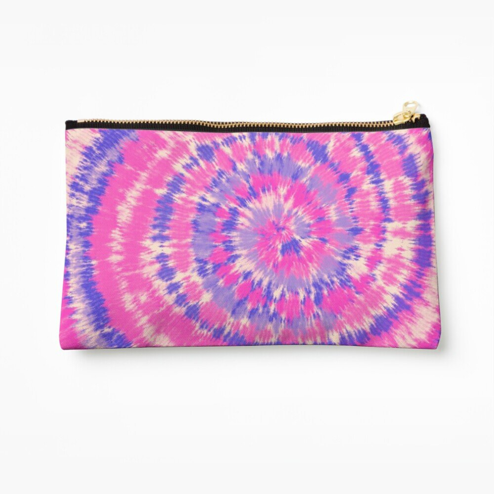 Whibos Makeup Bag Faded Pinks And Purples Tie Dye Cosmetic Organizer Tyvek Paper Bags Zipper Pouch