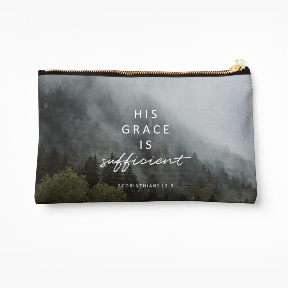 Whibos Makeup Bag His Grace Is Sufficient Cosmetic Organizer Tyvek Paper Bags Zipper Pouch