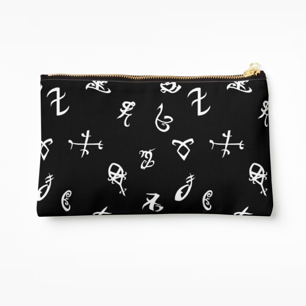 Whibos Makeup Bag Shadowhunters Runes B&W Cosmetic Organizer Tyvek Paper Bags Zipper Pouch