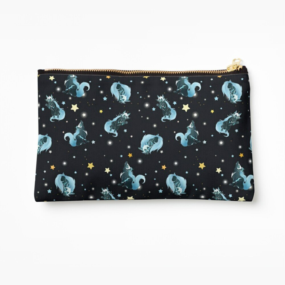 Whibos Makeup Bag Cosmic Wolf Cosmetic Organizer Tyvek Paper Bags Zipper Pouch