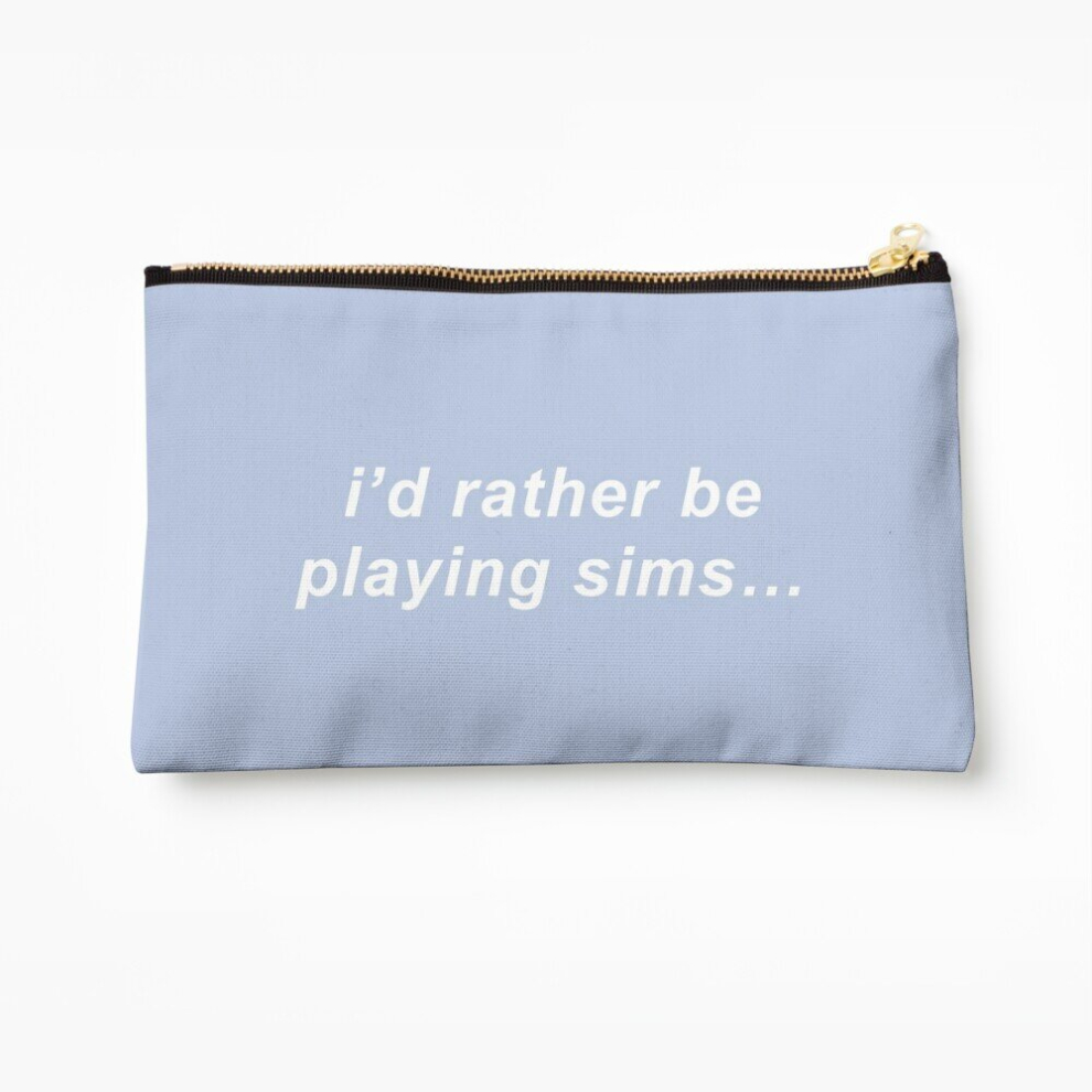 Whibos Makeup Bag I'd Rather Be Playing Sims Cosmetic Organizer Tyvek Paper Bags Zipper Pouch