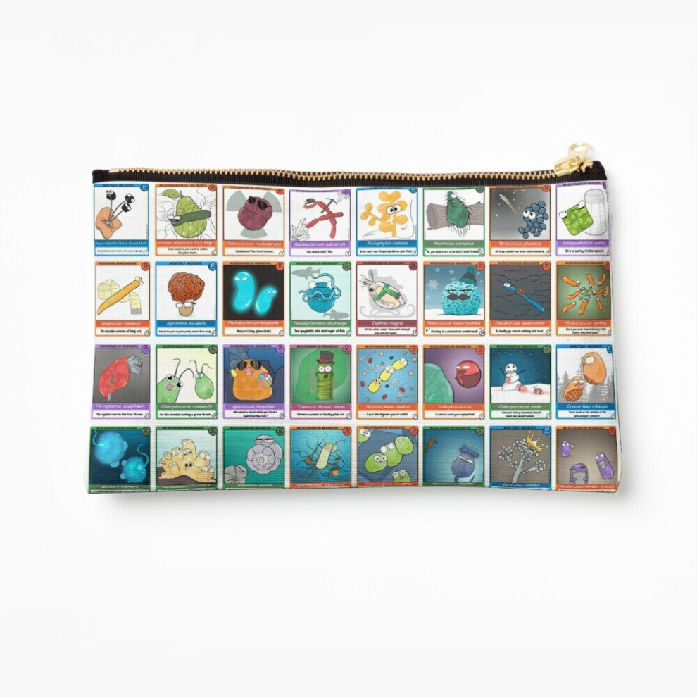 Whibos Makeup Bag Microbe Menagerie Trading Cards Cosmetic Organizer Tyvek Paper Bags Zipper Pouch