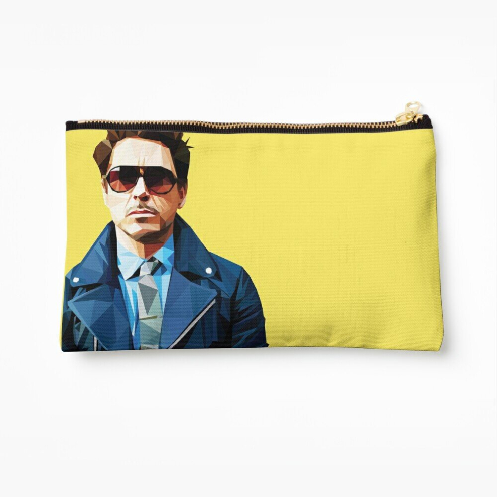 Whibos Makeup Bag Robert Downey Jr - Low Poly Vector Cosmetic Organizer Tyvek Paper Bags Zipper Pouch
