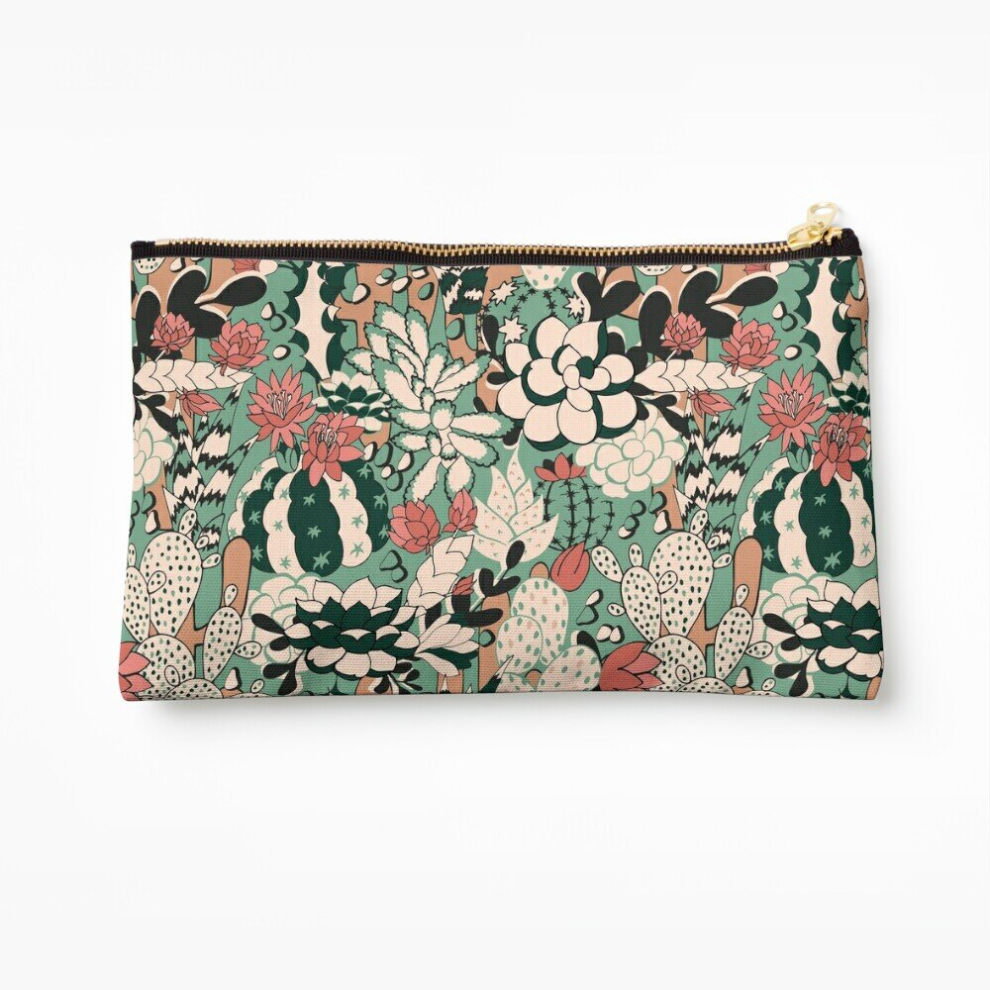 Whibos Makeup Bag Cacti And Succulent Cosmetic Organizer Tyvek Paper Bags Zipper Pouch