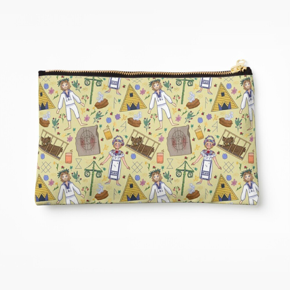 Whibos Makeup Bag Midsommar Pattern #1 Cosmetic Organizer Tyvek Paper Bags Zipper Pouch