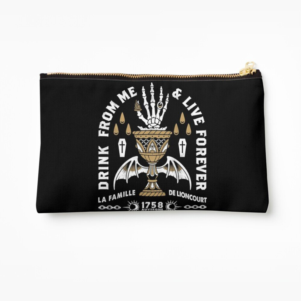 Whibos Makeup Bag Drink From Me - Lestat Vampire - Gothic Quote Cosmetic Organizer Tyvek Paper Bags Zipper Pouch