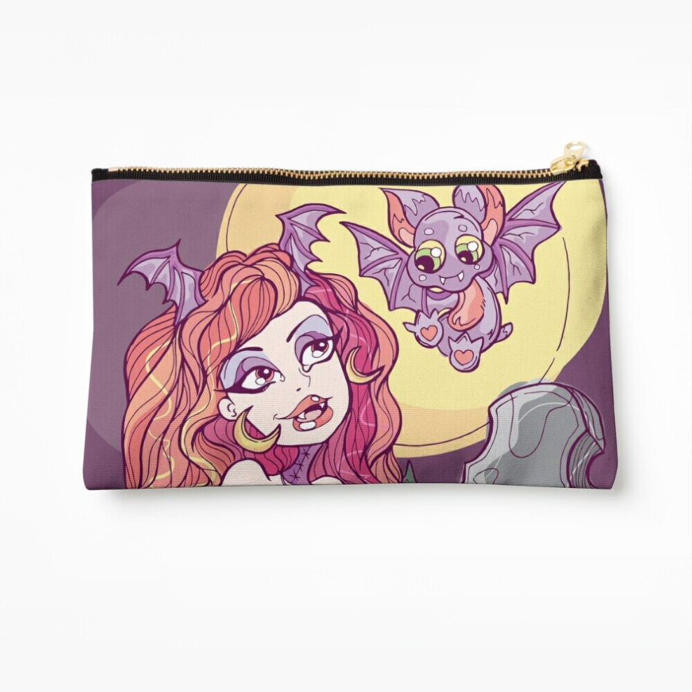 Whibos Makeup Bag Spooky Batty Cemetery Girl Cosmetic Organizer Tyvek Paper Bags Zipper Pouch