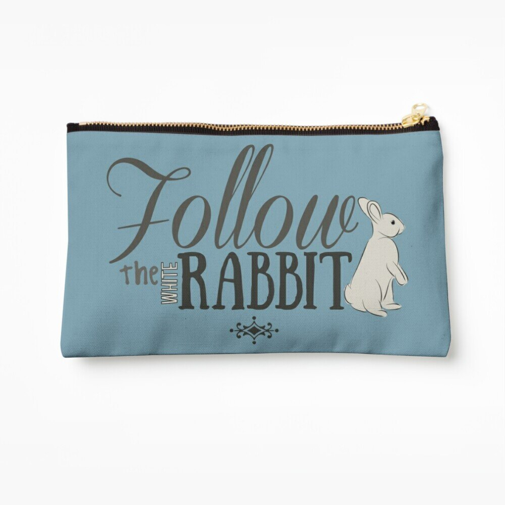 Whibos White Makeup Bag Follow The Rabbit Cosmetic Organizer Tyvek Paper Bags Zipper Pouch