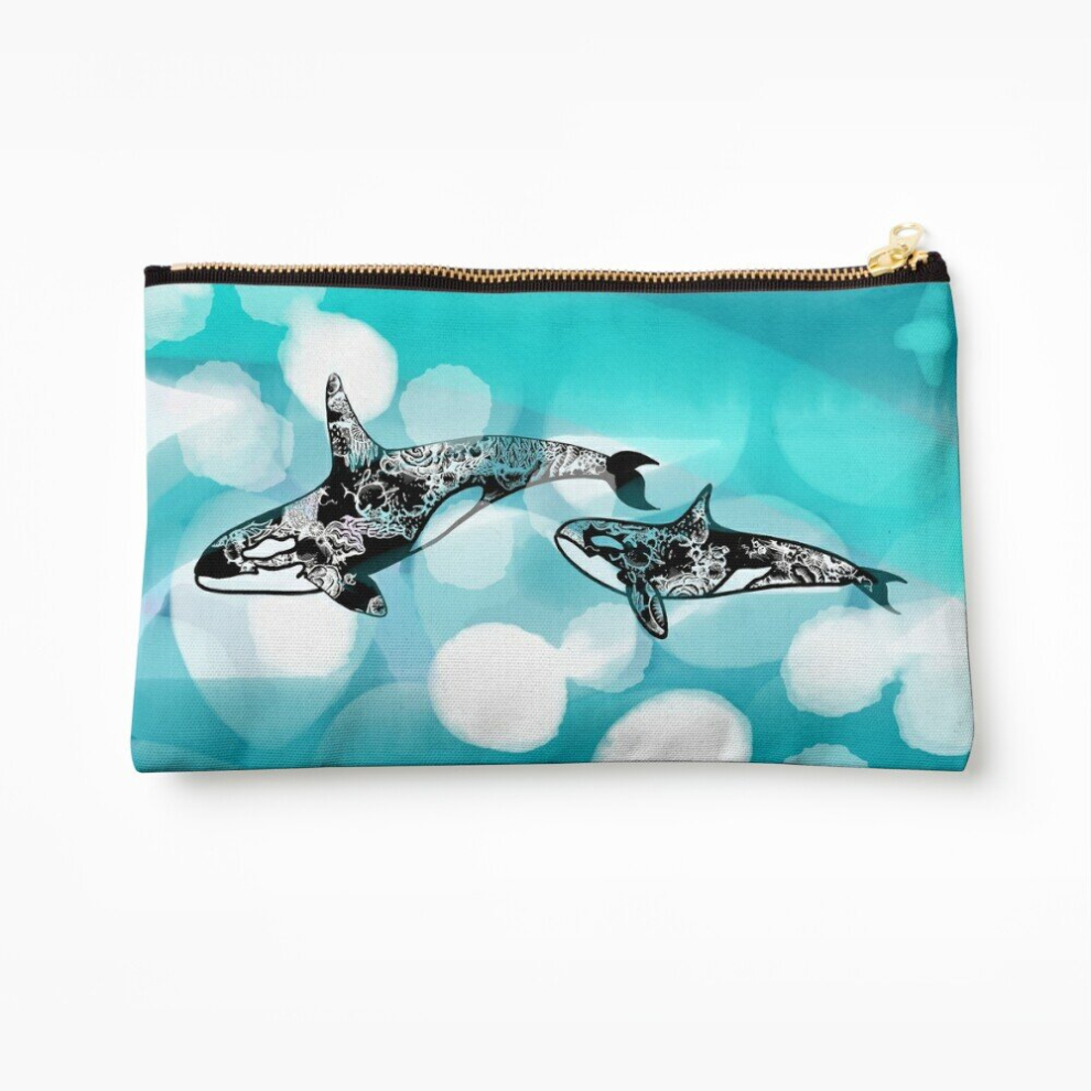 Whibos Makeup Bag Orca Love Cosmetic Organizer Tyvek Paper Bags Zipper Pouch