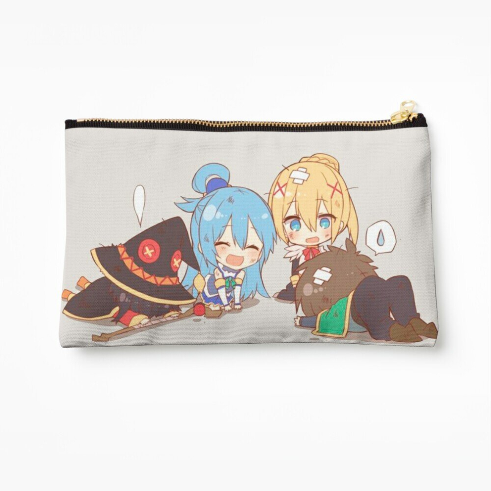 Whibos Makeup Bag Konosuba Chibi Cosmetic Organizer Tyvek Paper Bags Zipper Pouch