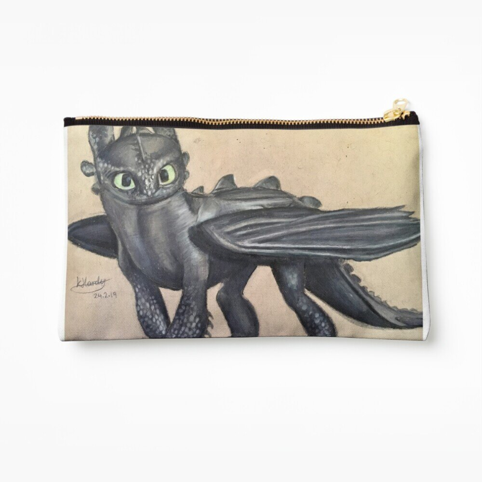 Whibos Makeup Bag Toothless Cosmetic Organizer Tyvek Paper Bags Zipper Pouch