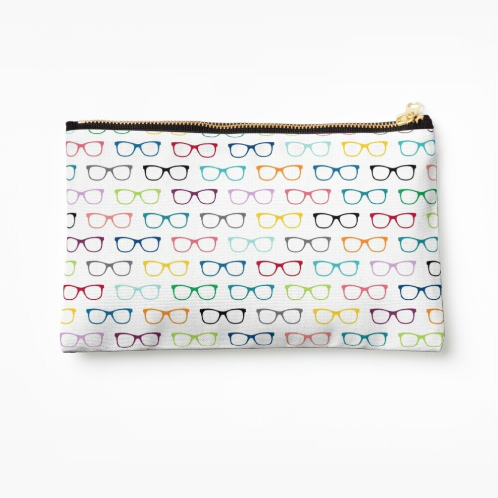 Whibos Makeup Bag Hipster Glasses Geek Pattern Cosmetic Organizer Tyvek Paper Bags Zipper Pouch