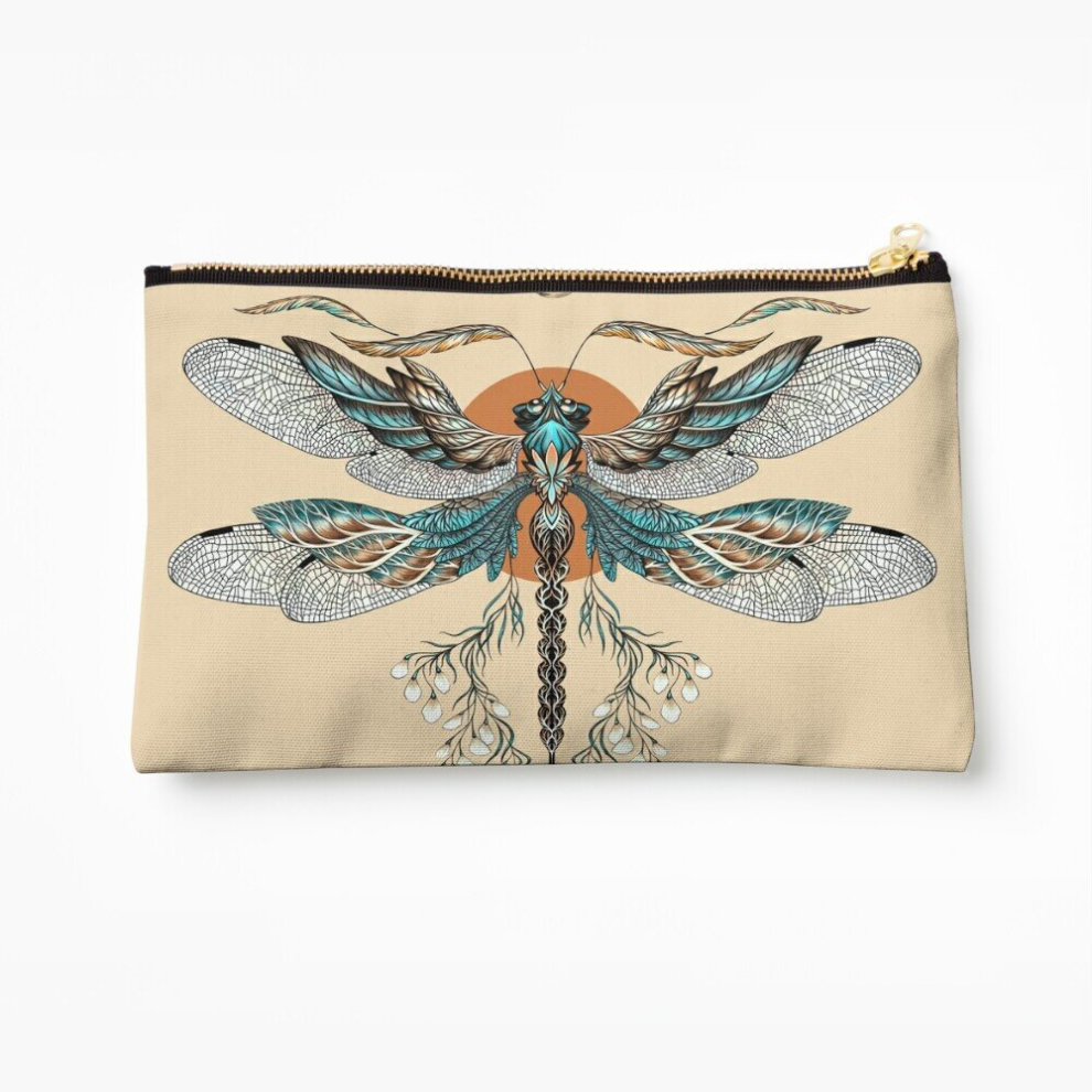 Whibos Makeup Bag Dragon Fly Tattoo Cosmetic Organizer Tyvek Paper Bags Zipper Pouch