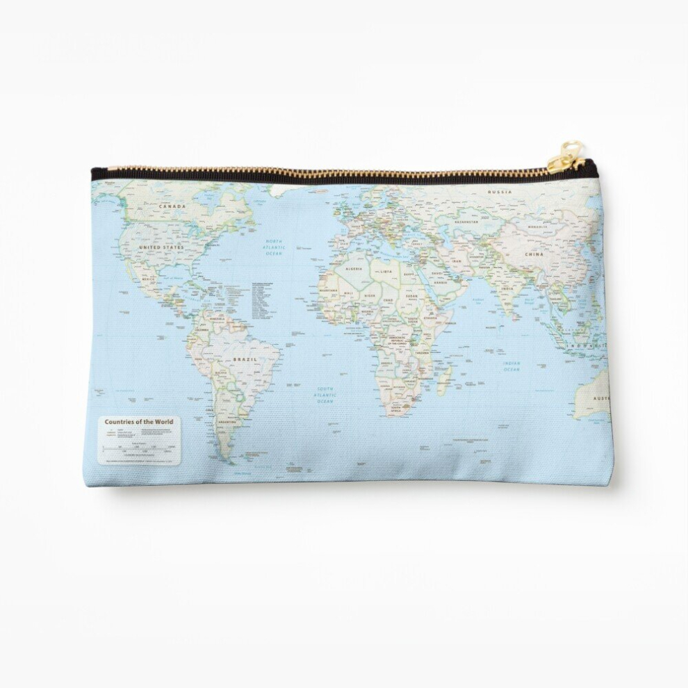 Whibos Makeup Bag World Map Cosmetic Organizer Tyvek Paper Bags Zipper Pouch