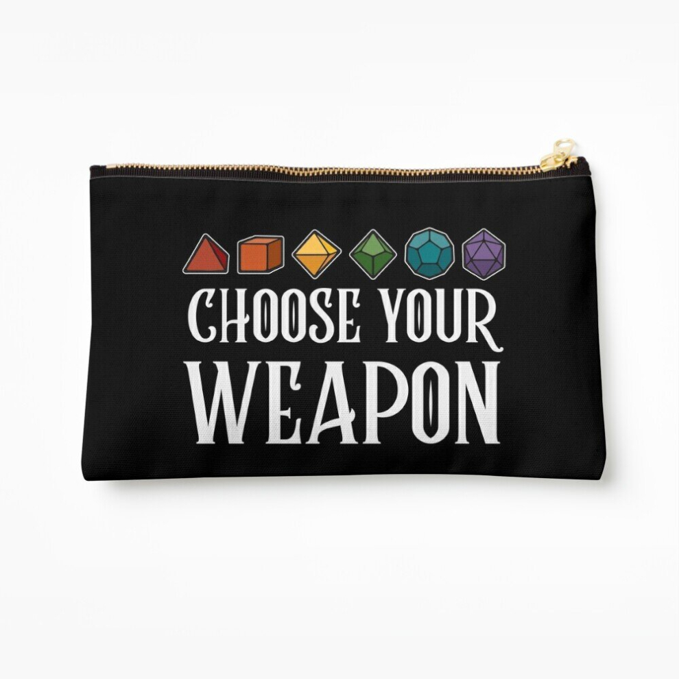 Whibos White Makeup Bag Dungeons Dragons - Choose Your Weapon (White) Cosmetic Organizer Tyvek Paper Bags Zipper Pouch