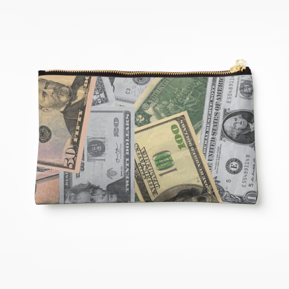 Whibos Makeup Bag Dollars U.s Bills Cosmetic Organizer Tyvek Paper Bags Zipper Pouch