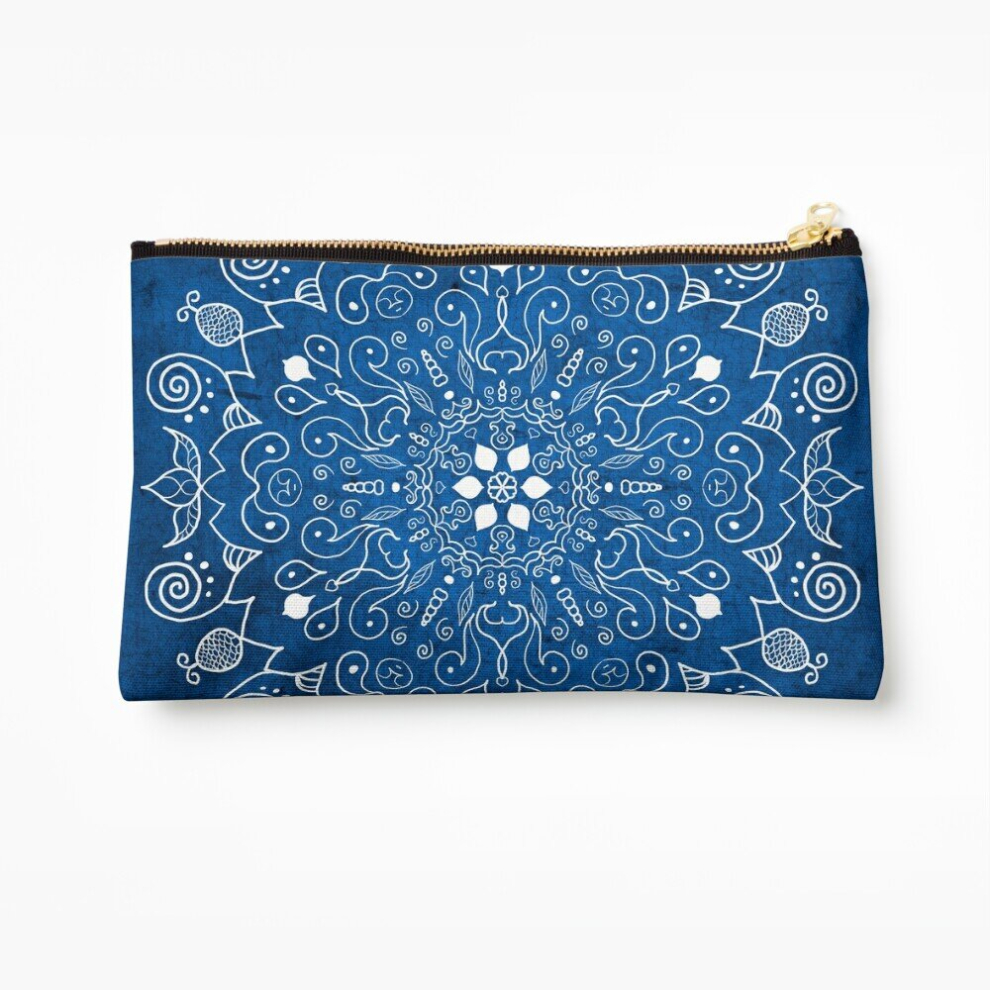 Whibos Blue Makeup Bag Mandala Cosmetic Organizer Tyvek Paper Bags Zipper Pouch