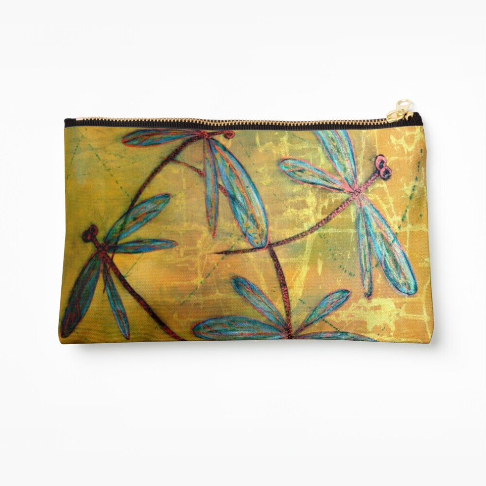 Whibos Makeup Bag Dragonfly Haze Cosmetic Organizer Tyvek Paper Bags Zipper Pouch