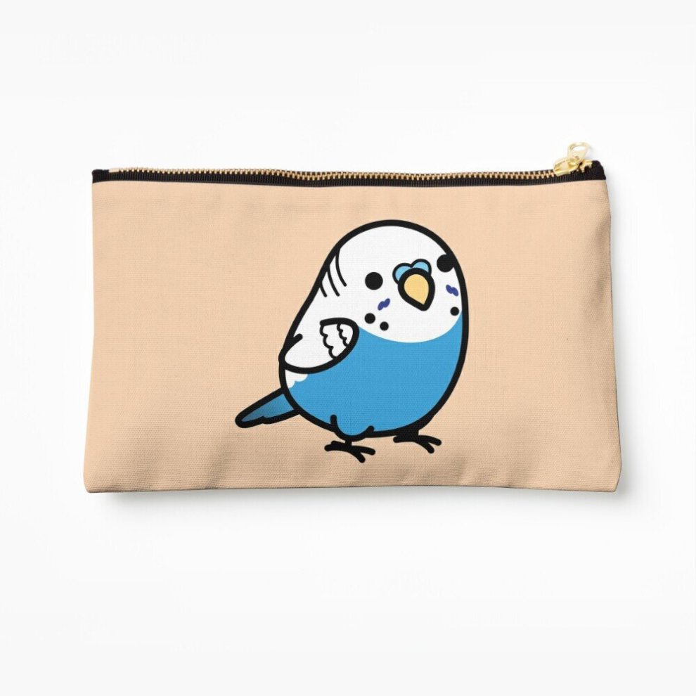 Whibos Blue Makeup Bag Chubby Budgie - Male Cosmetic Organizer Tyvek Paper Bags Zipper Pouch