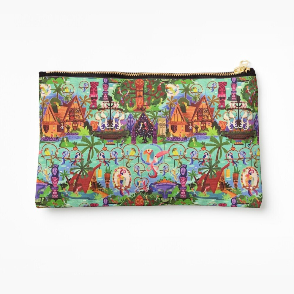 Whibos Makeup Bag The Original Enchanted Tiki Room Collage Cosmetic Organizer Tyvek Paper Bags Zipper Pouch